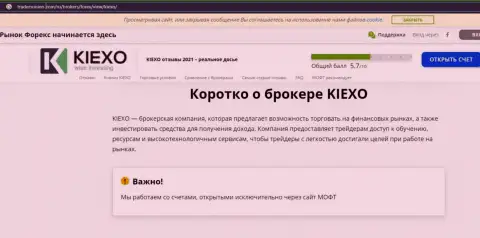 На онлайн-ресурсе TradersUnion Com опубликована статья про FOREX брокерскую компанию Kiexo Com