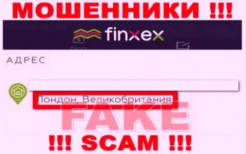 Finxex решили не разглашать об своем реальном адресе