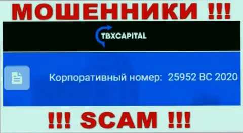 TBXCapital Com оказалось имеют номер регистрации - 25952 BC 2020