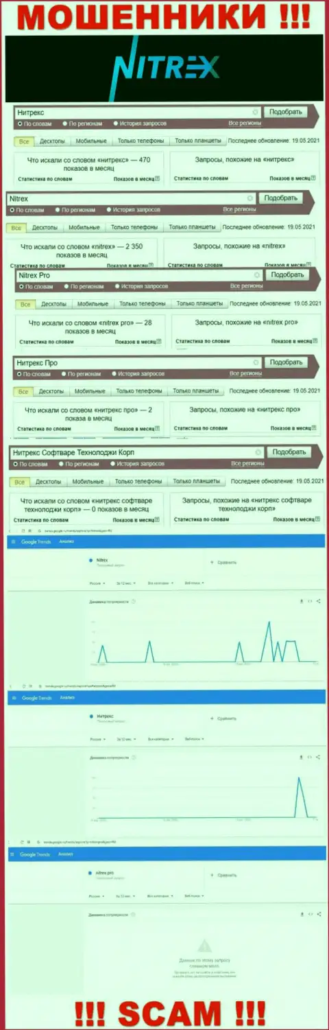 Статистика запросов по бренду Нитрекс Про в глобальной internet сети