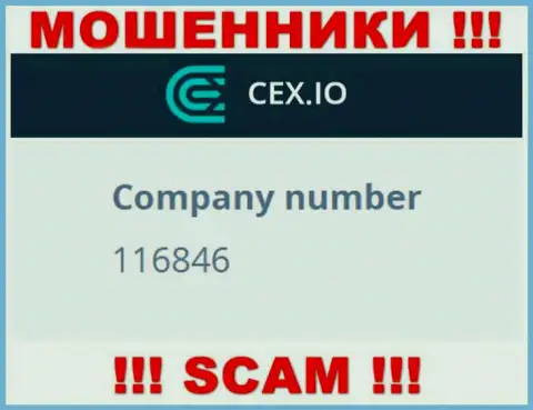 Регистрационный номер организации CEX: 116846