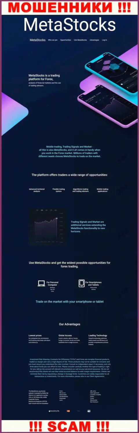 Обман и разводняк - это сайт организации MetaStocks