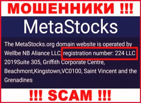 Номер регистрации организации MetaStocks - 224 LLC 2019