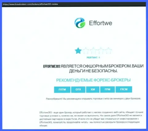 Effortwe - МОШЕННИК ! Способы обмана своих клиентов Обзорная публикация