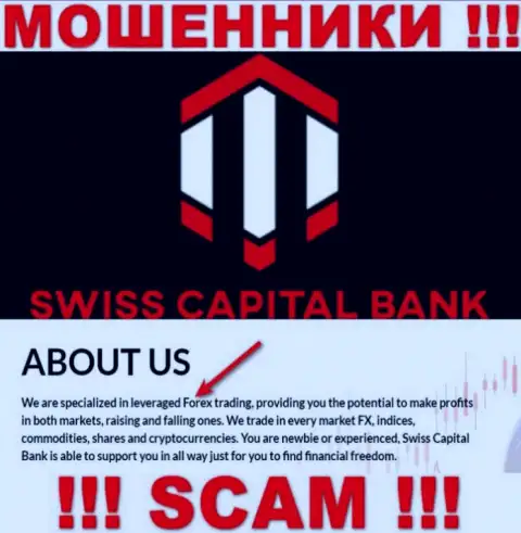 Forex - конкретно в этом направлении предоставляют услуги мошенники SwissCBank Com