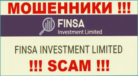 Finsa - юридическое лицо internet-лохотронщиков компания Finsa Investment Limited