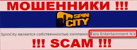 Сведения о юридическом лице SpinCity - это контора Faro Entertainment N.V.