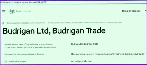 Мошенники Budrigan Ltd загремели в черный список Центробанка России