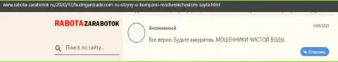 Одураченный клиент не советует иметь дело с конторой BudriganTrade