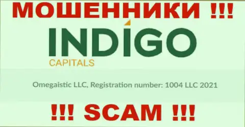 Рег. номер очередной мошеннической организации IndigoCapitals Com - 1004 LLC 2021