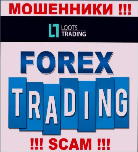 Loots Trading жульничают, оказывая незаконные услуги в области Forex