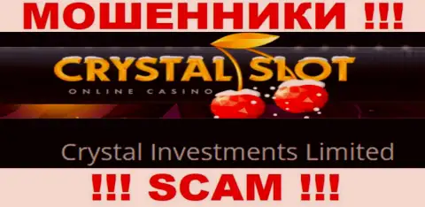 Организация, владеющая мошенниками Кристал Слот Ком - это Crystal Investments Limited