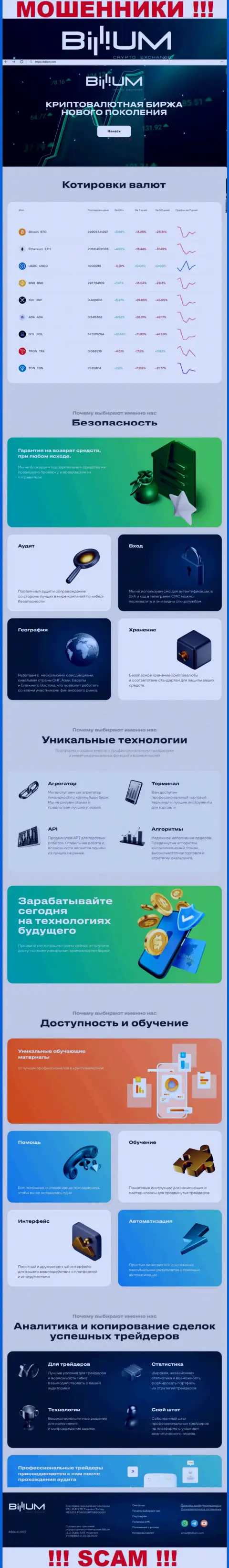 Инфа о официальном интернет-ресурсе воров Биллиум Ком