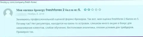 Негативный отзыв, направленный в адрес мошеннической конторы FinXForex