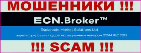 Регистрационный номер, который присвоен компании ECN Broker - 22514 IBC 2015