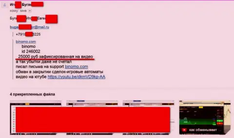 Жалоба биржевого трейдера на мошенников из Биномо