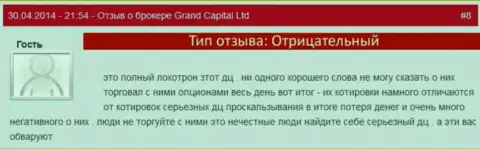 Махинации в GrandCapital Net с рыночными котировками валютных пар