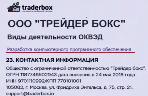 Трейдер Бокс надувают своих клиентов, называя себя разработчиками программ