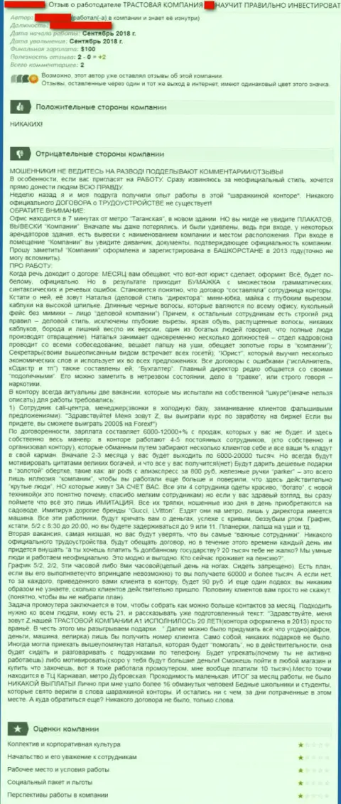 А1 Траст - это ШУЛЕРА !!! Еще один отзыв обманутого форекс трейдера